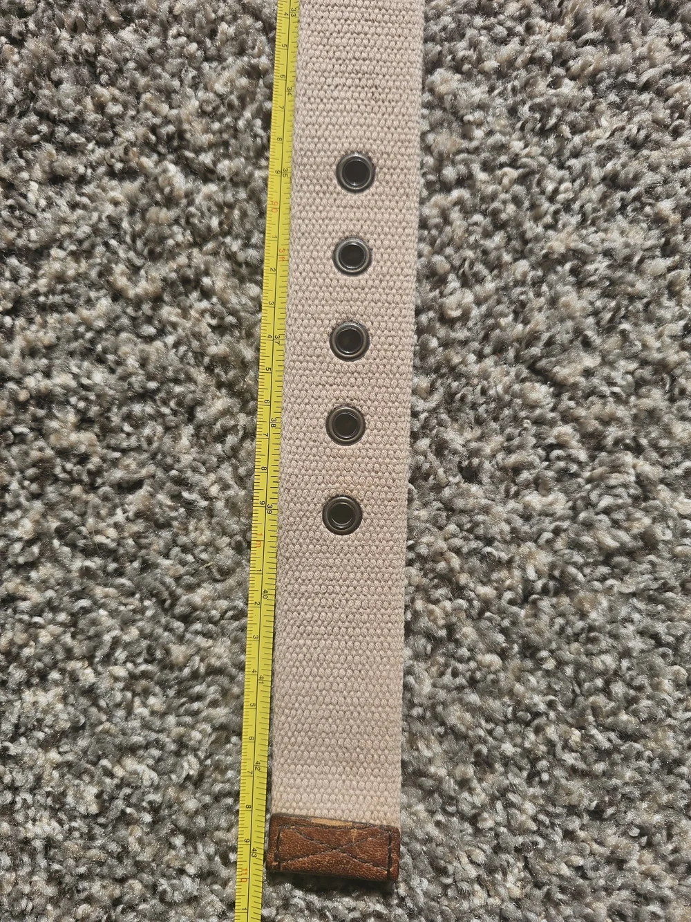Eddie Bauer Beige Canvas Belt with Red Logo